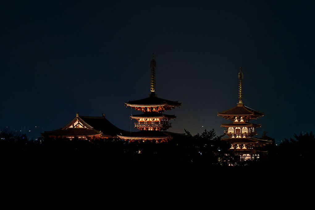 冬夜の薬師寺